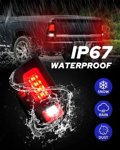 Vista 7 de AUTOONE Conjunto de Luz Trasera LED Completa Ram para Dodge Ram 1500 2009, Ram 1500 2500 3500 2010-2018, Lado del Conductor y Pasajero con Lente
