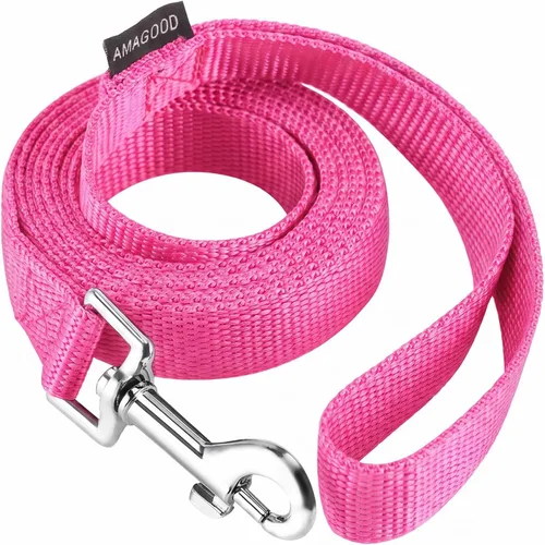 Vista 75 de AMAGOOD 6 pies de correas para cachorros/perros, correa de estilo tradicional resistente con gancho de cuello fácil de usar, correa para perros Negro