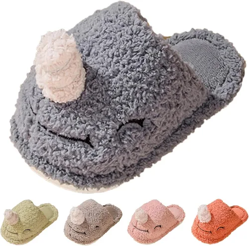 Vista 3 de T Strap Sandals for Girls Fashion Cute Autumn and Winter Girls Boys Slippers Flat Bottom Fuzzy Girl Slippers