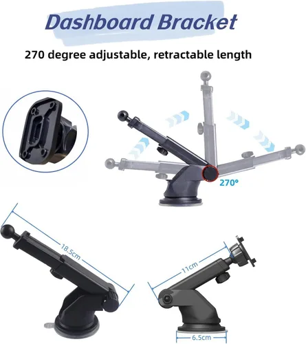 Vista 4 de Soporte para parabrisas con ventosa flexible y tornillos para pantalla Android Auto de coche de 7"/ 9"/ 10,26" Soporte de ventosa mejorado