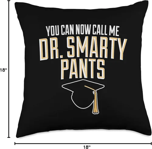 Vista 4 de Doctorado Doctorado Regalos de Graduación Defense Party Phd Dr Smarty Pantalones Doctorado Regalos de Graduación Almohada de Lanzamiento, 18x18