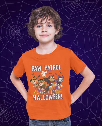 Vista 3 de Camiseta de Paw Patrol Team Marshall Skye Chase Rubble Ready for Halloween para niñas y niños pequeños