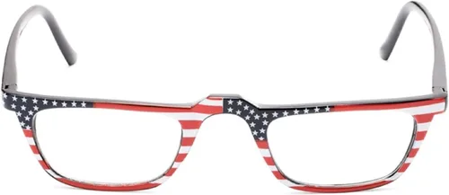Vista 2 de The All American Reader - Lentes de lectura, estilo rectangular, lentes totalmente ampliados para hombres y mujeres + 1.00 estrellas en ambos lados