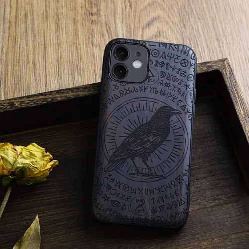 Vista 8 de Carveit Funda magnética de madera para iPhone 12 [madera natural y TPU suave negro] a prueba de golpes, funda de madera única y elegante compatible