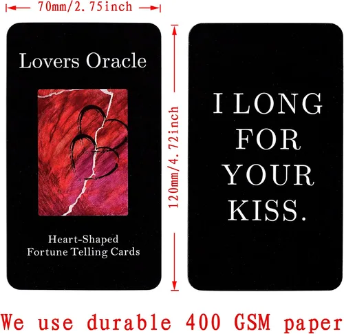 Vista 6 de Han Yu Bowen Love Oracle & Tarot Cards - Baraja de 80 cartas de llama gemela con mensajes