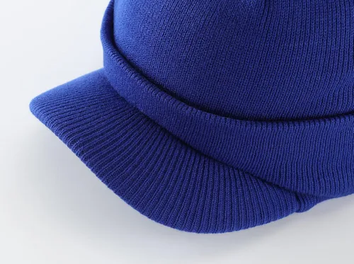 Vista 54 de Home Prefer - Gorro de invierno para hombre con visera, cálida y doble punto.