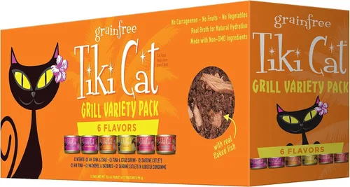 Vista 15 de Tiki Cat Grill - Alimento húmedo para gatos, paquete variado, latas de 2.8 onzas (12 unidades)