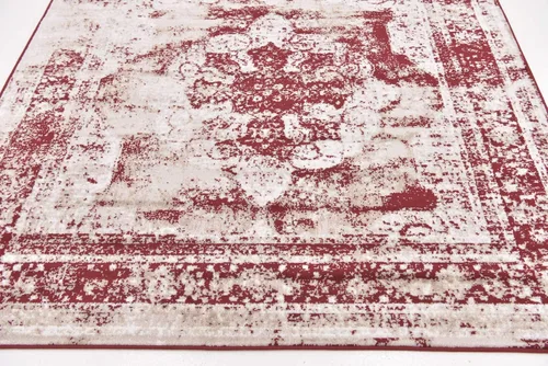 Vista 218 de Unique Loom Colección Sofia - Alfombra de área Salle Garnier (7' 1" x 10' Rectángulo, Borgoña/ Marfil)