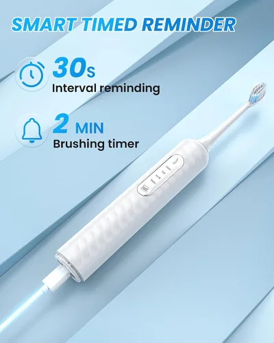 Vista 6 de Cepillo de dientes eléctrico con hilo dental de agua, kit de limpieza de dientes 3 en 1 con 7 modos, combo de cepillo de dientes eléctrico e hilo