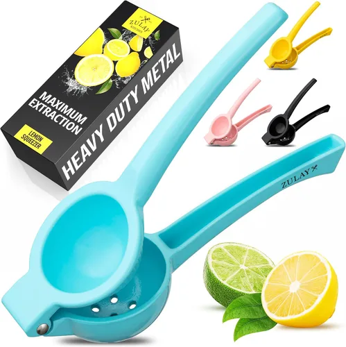 Vista 10 de Zulay Kitchen Exprimidor de limón de metal, exprimidor de limón de mano, exprimidor de cítricos fácil de usar, prensa manual para extraer la mayor