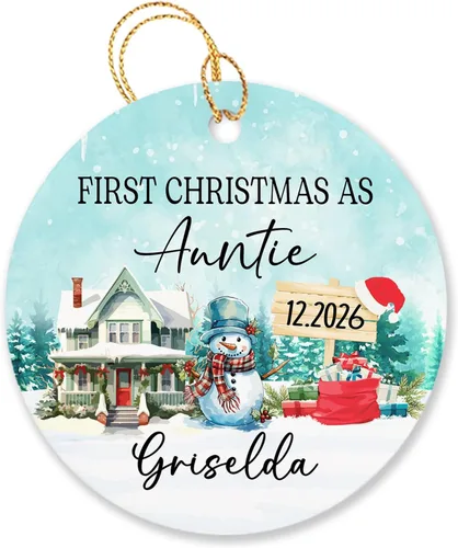 Vista 11 de Adorno de Navidad personalizado de segundo regalo para bebé, hijo, hija, nombre personalizado, reno, corona de bebé, adorno de Navidad 2025, adorno