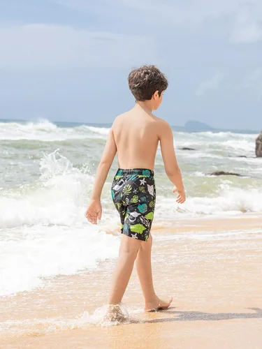 Vista 4 de Traje de baño para niños con UPF 50+ para niños, pantalones cortos de secado rápido, traje de baño para adolescentes, tallas de 7 a 14 años