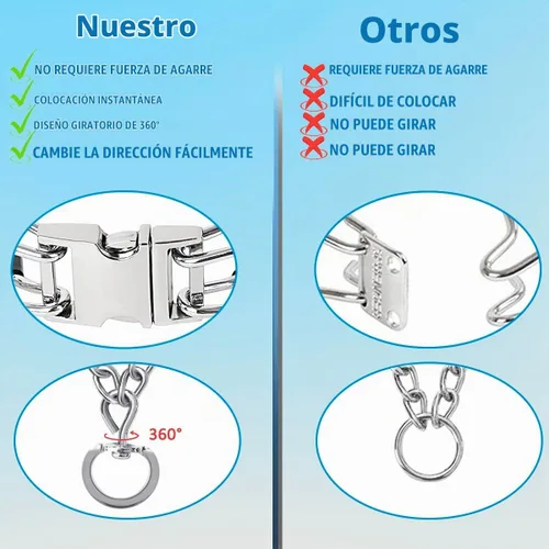 Vista 6 de Collar de perro sin tirones, tamaño ajustable con hebilla de liberación rápida para perros pequeños, medianos y grandes
