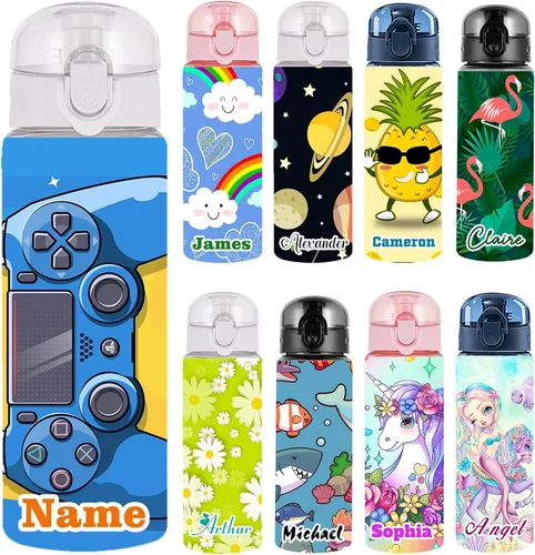 Vista 36 de Botellas de agua personalizadas con tapa, botella personalizada de 26 onzas con nombre, botellas de agua de plástico personalizadas, a prueba