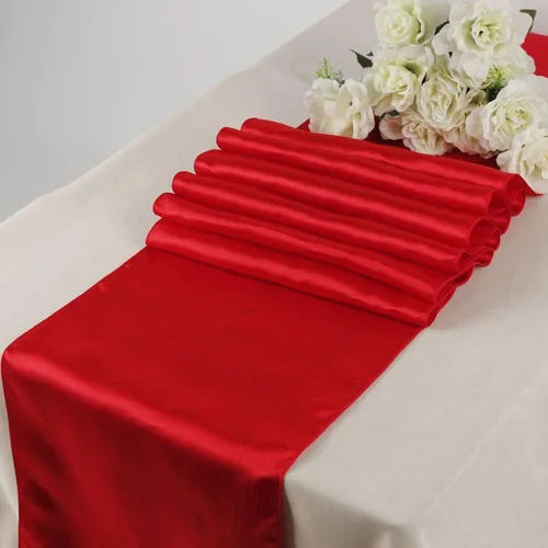 Vista 8 de Elina Home Elina's - Paquete de 10 caminos de mesa de satén de 12 x 108 pulgadas, decoración para banquetes de boda, (azul marino)