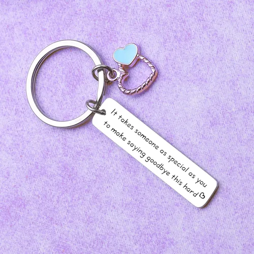 Vista 4 de ORZOESD Llavero de despedida para colega, regalo de jubilación, joyería de despedida, llavero de despedida, compañero de trabajo, joyería