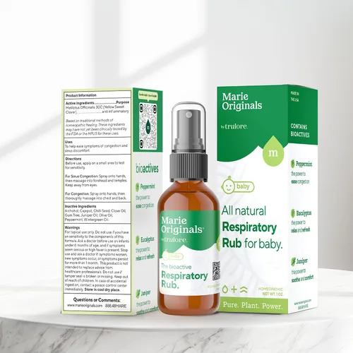 Vista 8 de Marie Originals Rub respiratorio natural para el pecho del bebé Mezcla de aceites esenciales para bebés y niños pequeños con eucalipto, menta