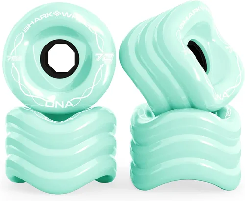 Vista 13 de Ruedas Shark Wheel de 72 mm para longboard de crucero, fórmula DNA, juego de 4 ruedas