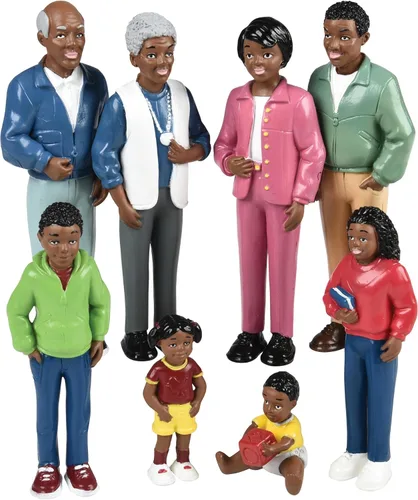 Vista 9 de Cre8tive Minds Juego de Simulación Familias Multiculturales, Figuras de Juguete Diversas para Niños, Detalles Realistas, Juguetes de Aprendizaje