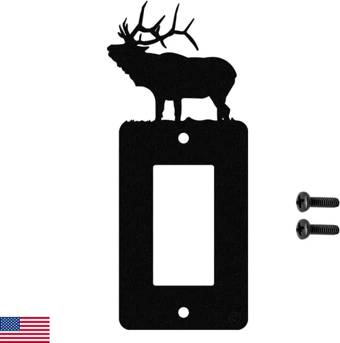 Vista 11 de Solitary Elk - Placa de pared dúplex individual (potencia única, negro)