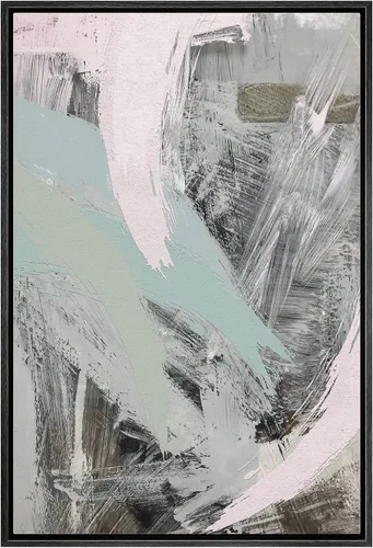 Vista 10 de IDEA4WALL Lienzo enmarcado para pared, acuarela pastel, cordillera, valle, ilustraciones abstractas, naturaleza, arte moderno, bohemio, decorativo