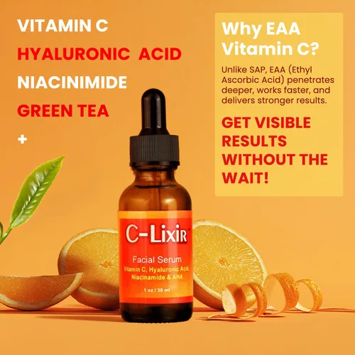 Vista 2 de Suero facial C-Lixir - con vitamina C, ácido hialurónico, niacinamida y AHA
