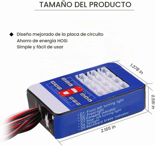 Vista 8 de Goolsky Kit de sistema de iluminación LED de 12 luces de flash de simulación inteligente para modelos a escala 1/10 RC Car Yokomo Tamiya HSP HPI