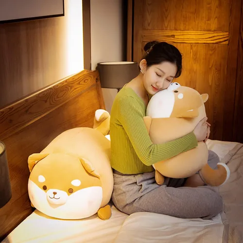 Vista 2 de Lindos y suaves animales de peluche para perros Shiba Inu, juguetes de peluche para perros Shiba Inu, almohada de peluche para perros Shiba Inu