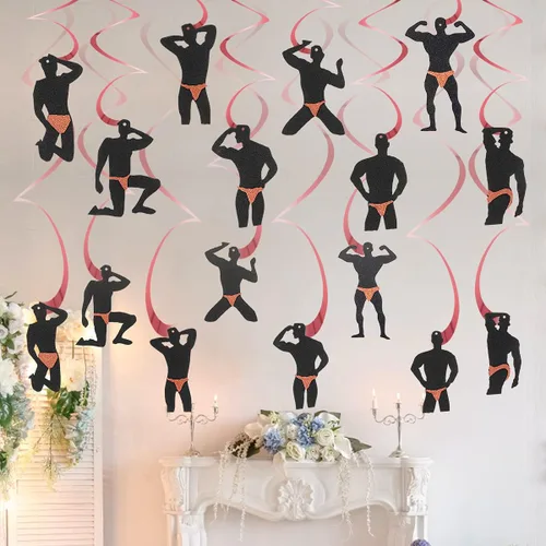 Vista 4 de 30 piezas de decoración de espirales colgantes para despedida de soltera, suministros de fiesta de despedida de soltera de oro rosa, decoración