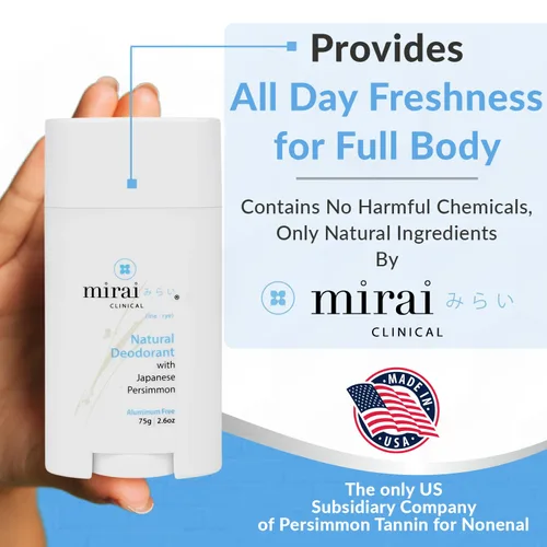 Vista 3 de Mirai Clinical - Barra de jabón caqui de 3.53 oz y desodorante natural de 2.65 oz