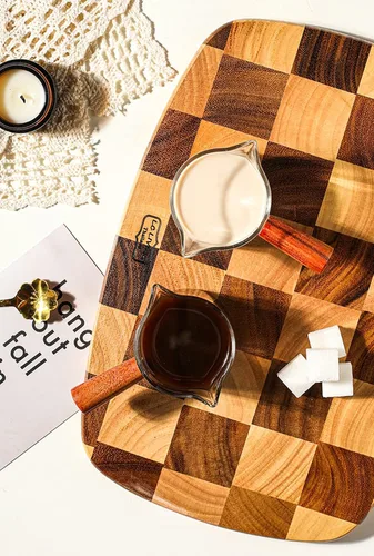 Vista 7 de Taza medidora de café expreso y vaso de chupito de espresso con mango de madera y boquilla doble como accesorios para café, leche y salsa de miel