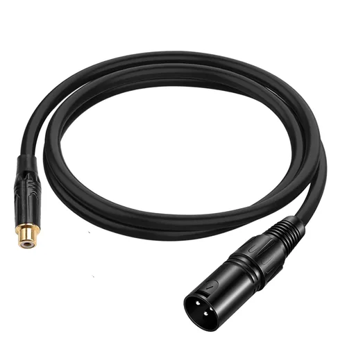 Vista 7 de Cable adaptador XLR a 0.138 in, doble XLR hembra a 0,3,5 in (1/8 pulgada) conector de cable divisor en Y para micrófono estéreo (3 pies) negro