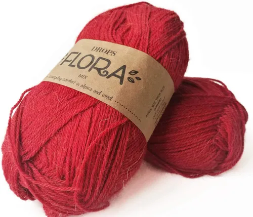Vista 9 de 65% lana 35% hilo de alpaca, Drops Flora, 1 o superfino, peso de dedos, 4 capas, 1.8 onzas, 230 yardas por bola (01 blanco apagado)