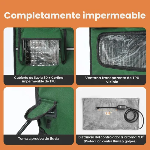 Vista 7 de Casa plegable extragrande para gatos, con marco de metal, aislada, impermeable, refugio para gatos callejeros con puerta de escape, refugio cálido