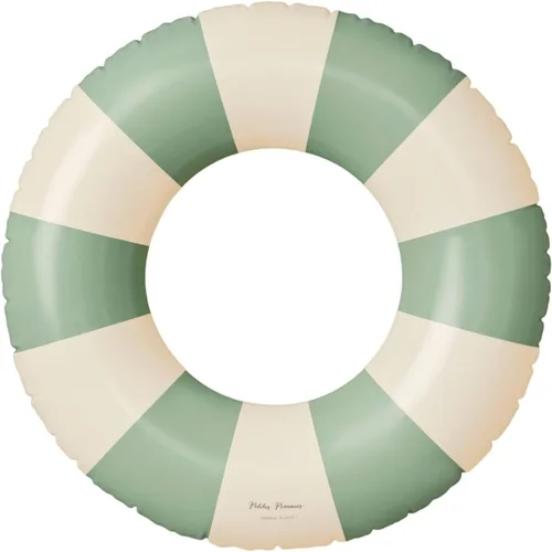 Vista 21 de Petites Pommes Flotador de piscina a rayas para niños y niños pequeños, tubo interior duradero, diseño de rayas clásico impreso a mano, dona