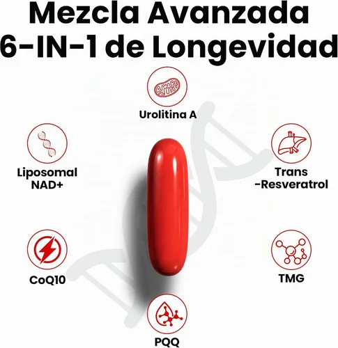 Vista 3 de Urolithin A Supplement, 2000mg 6 in 1 Vital Longevity Blend - 120 Softgels