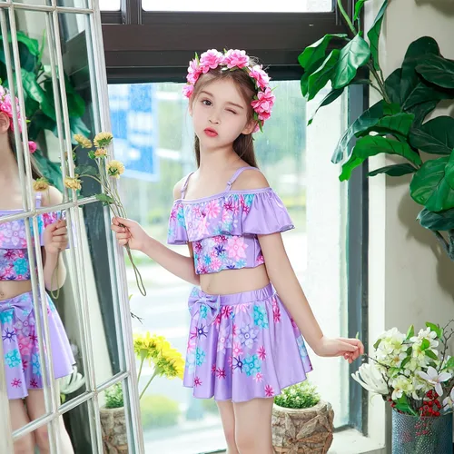 Vista 5 de VATENANI Mirabel - Traje de baño para niñas, traje de baño Isabella, conjunto de bikini Luisa, trajes de baño Dolores, tankini Pepa con volantes