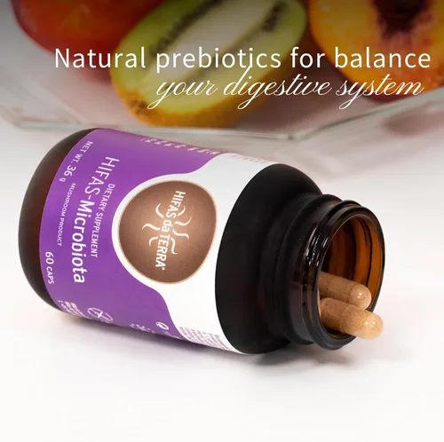 Vista 4 de Hifas Microbiota - Suplemento orgánico de complejo de hongos con melena de león, reishi y shiitake - Prebiótico de apoyo digestivo y salud