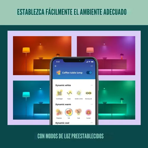 Vista 5 de Bombilla LED inteligente de color WiZ Connected de 120W PAR38 - Se conecta a tu Wi-Fi - Bombilla inteligente E26 - Controla con voz o aplicación +
