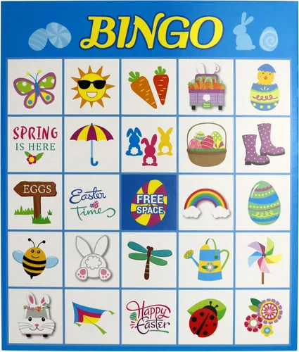 Vista 7 de Iconikal - Juego de bingo de Pascua para 32 jugadores + Pin the Nose on Bunny