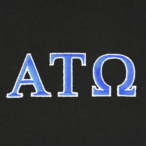 Vista 2 de DALIX Alpha Tau Omega - Camiseta con letras griegas bordadas para hombre