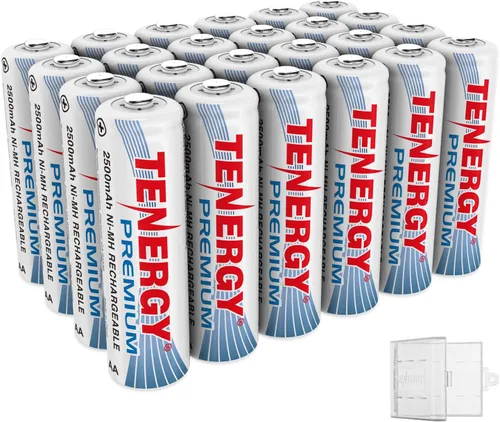 Vista 11 de Tenergy Paquete de 4 pilas AA recargables premium, batería AA NiMH de 2500 mAh de capacidad, batería doble A