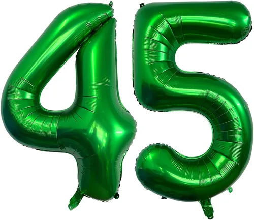 Vista 15 de Globos de color verde oscuro con el número 10 de 40 pulgadas, globos de helio de papel de aluminio de 10 pulgadas para decoración de eventos de 10º