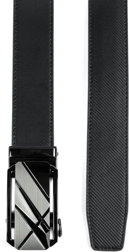 Vista 2 de Drowsmen - Cinturón de cuero para hombre con trinquete de 1 3/8 pulgadas, hebilla automática de deslizamiento con clic, ajuste ajustable para un