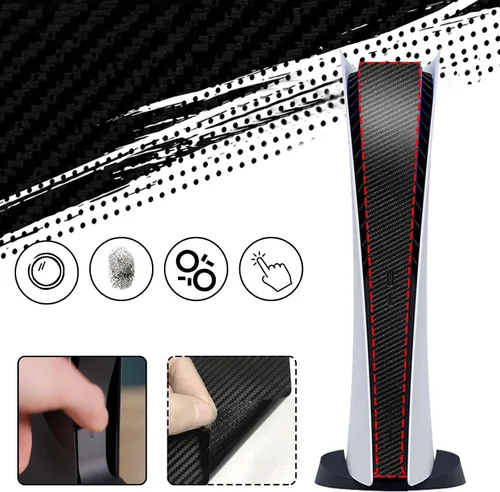 Vista 2 de ZJRUI PS5 Console Middle Skin, Integral PS5 Digital Edition Host Middle Strip Sticker, Console Center Part Protection Strip Film, PS5 Middle Sticker