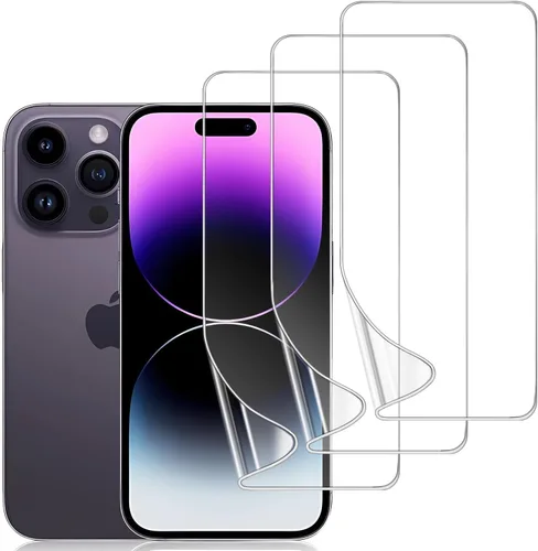 Vista 13 de Paquete de 3 protectores de pantalla de TPU para iPhone 13/13 Pro de 6.1 pulgadas, película de hidrogel transparente HD transparente suave