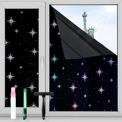 Vista 8 de FuFin Película de privacidad unidireccional para ventana con herramientas de instalación, material PET de alta calidad, control de calor, 99%