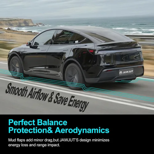 Vista 4 de jawjut Guardabarros para Tesla Model Y Juniper 2025 2026 Accesorios - Montaje Oculto Sin Perforación, Protectores contra Salpicaduras para Todo Clima