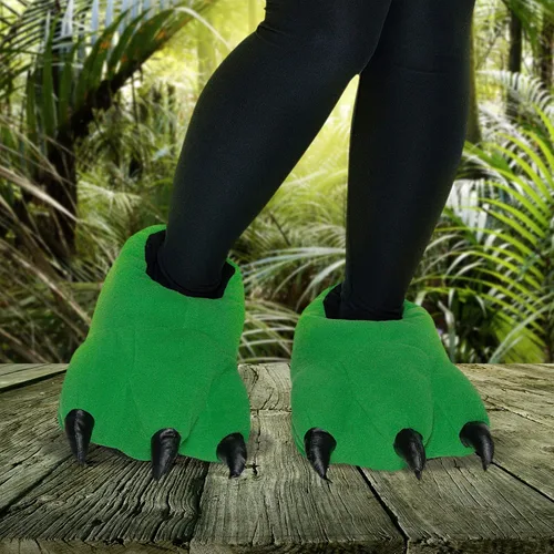 Vista 2 de Fuzzy Dinosaur Slippers for Women & Men, Skeleton Feet Funny House Shoes for Indoor & Outdoor, Animal, Feet Cute Novelty