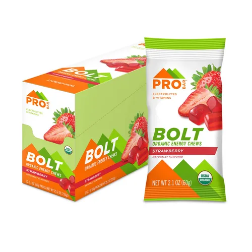 Vista 11 de Probar - Masticables energéticos orgánicos Bolt, explosión de bayas, sin OMG, sin gluten, certificado orgánico USDA, saludable, energía natural